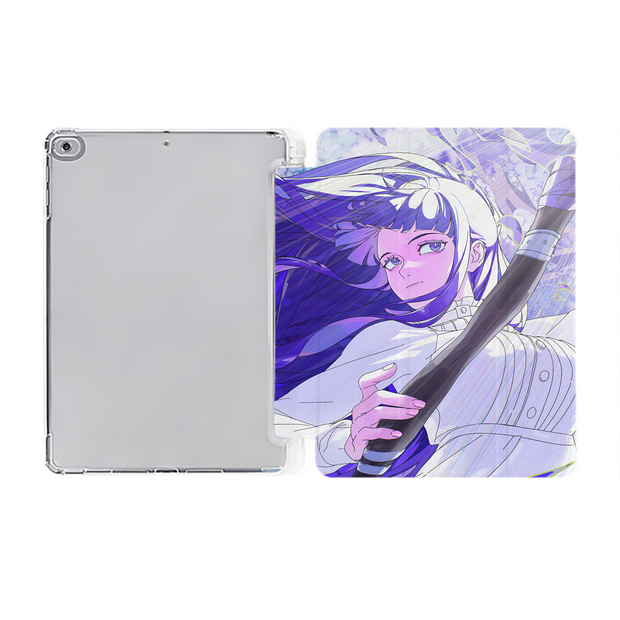 （画像用） 葬送のフリーレン Frieren IPad ケース ペン収納付き 三つ折りスタンド PUレザー×シリコン 対応機種9.5/10.5/10.9インチ